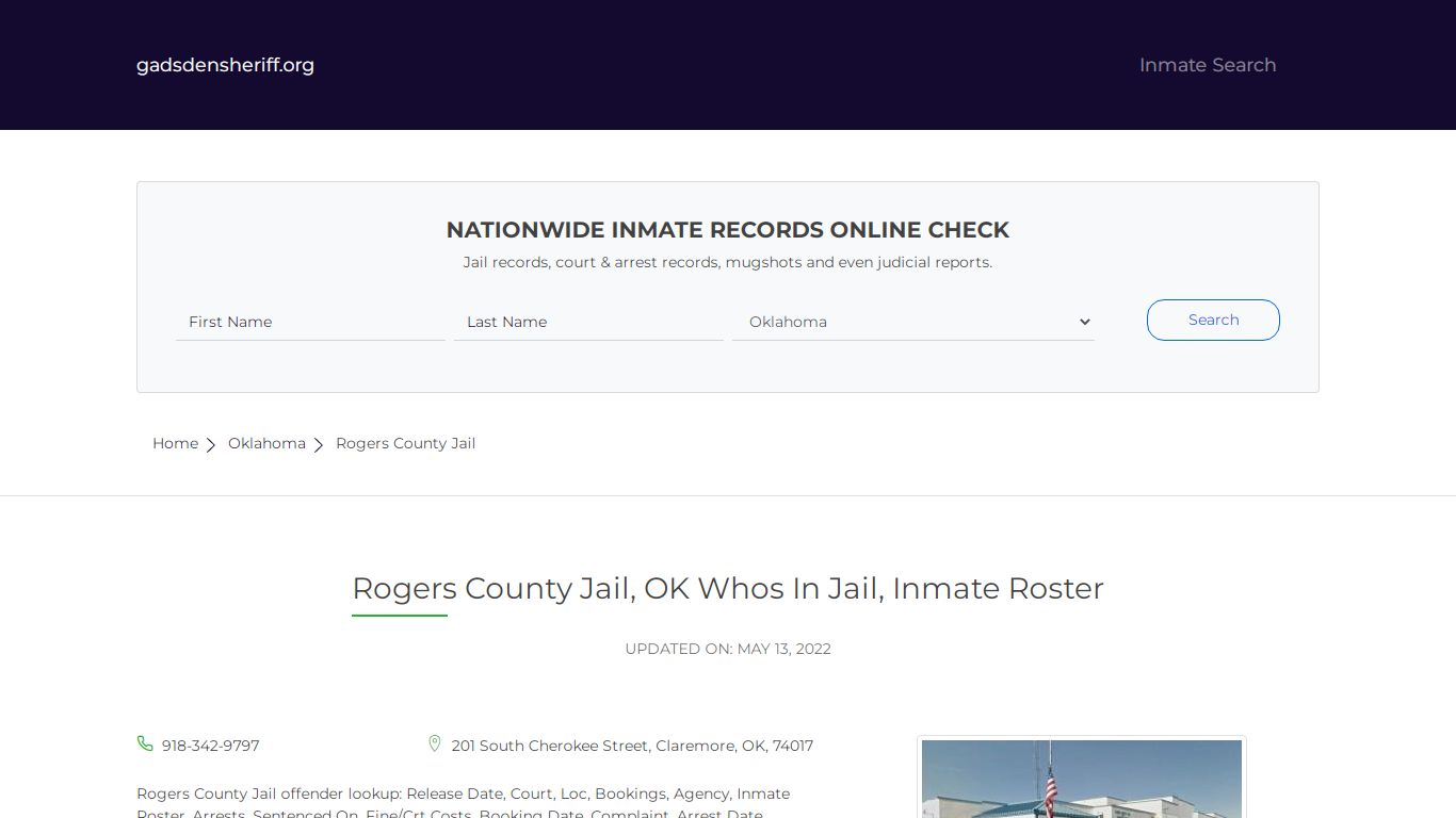 Rogers County Jail, OK Inmate Roster, Whos In Jail